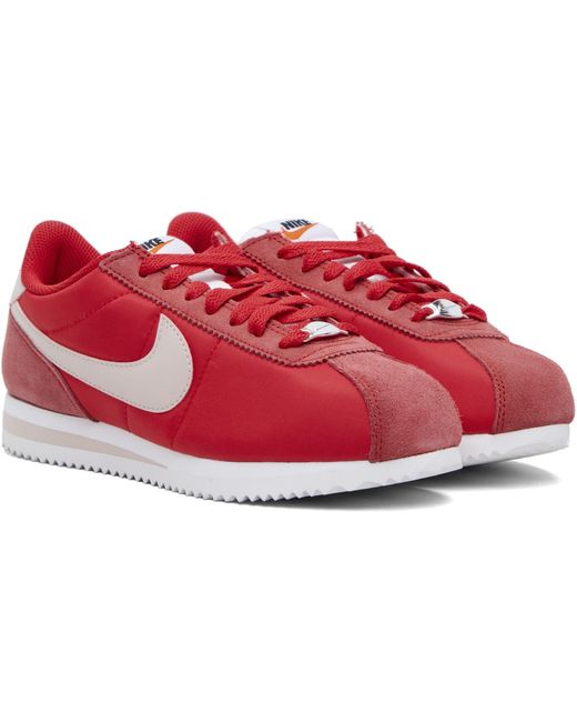 Nike Red Cortez Textile Sneakers