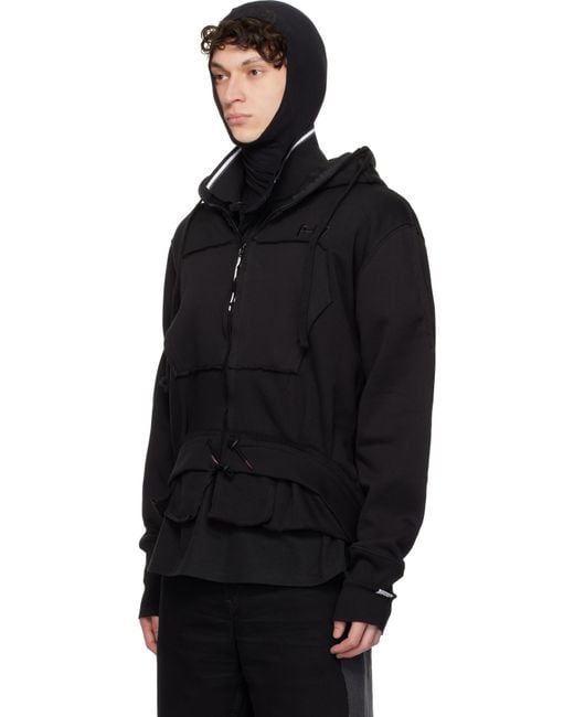PROTOTYPES Black Toggle Hoodie for men
