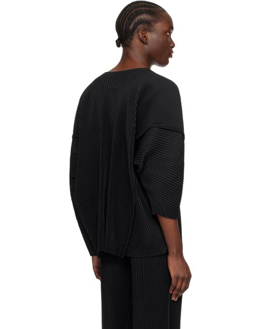 Homme Plissé Issey Miyake Black Monthly Color April Long Sleeve T-Shirt for men