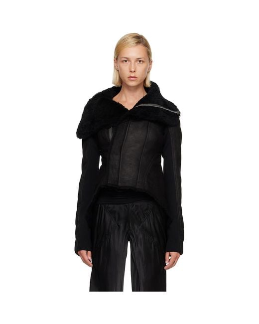 Rick Owens Black Tower Naska Shearling Jacket