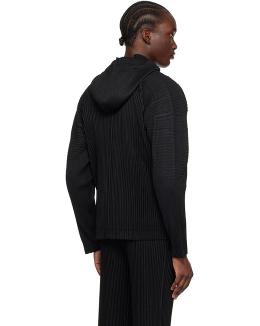 Homme Plissé Issey Miyake Black Monthly Color April Hoodie for men