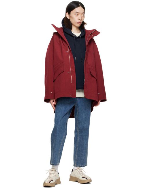 Wooyoungmi Red Hooded Jacket for men