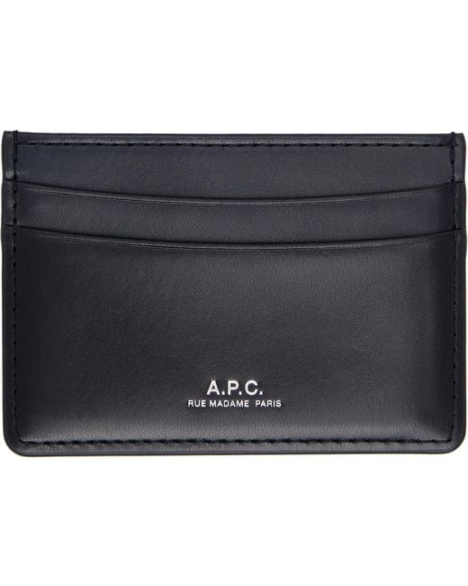 A.P.C. Black André Card Holder for men