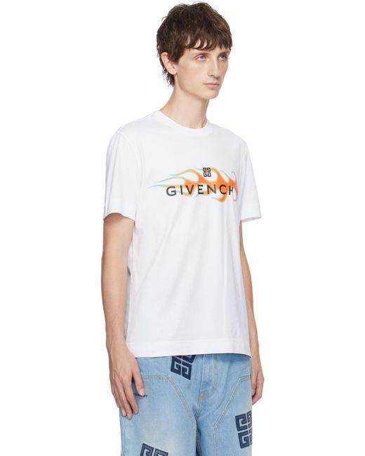 T-shirt blanc à logos et image Givenchy pour homme en coloris White