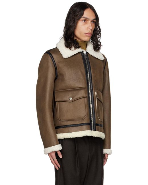 A.P.C. . Brown Tommy Faux-shearling Jacket for men
