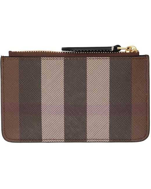 Burberry Black Brown exaggerated Check Coin Pouch