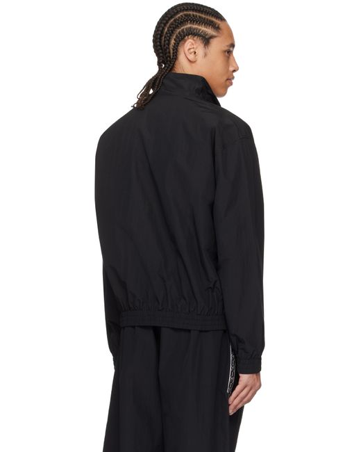 MARINE SERRE Black Recycled Nylon Track Jacket for men