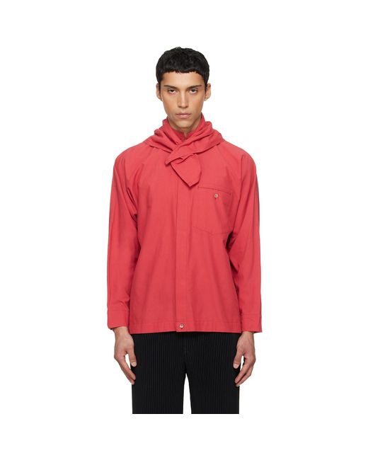 Homme Plissé Issey Miyake Red Streamline Shirt for men