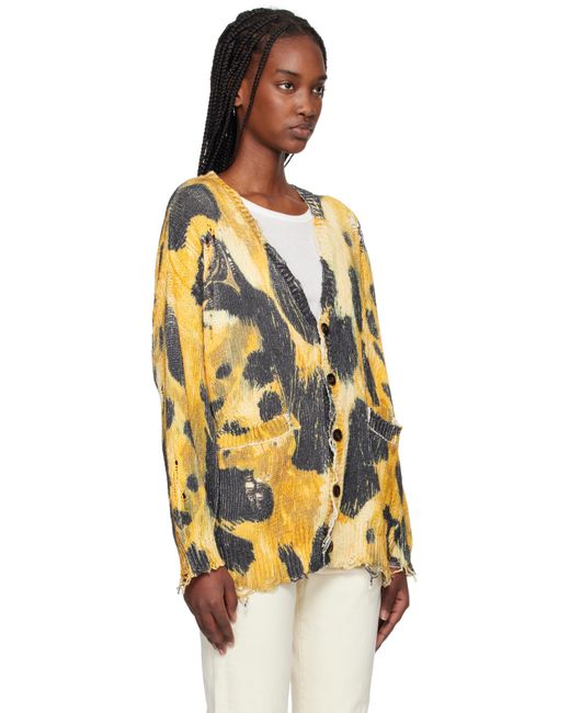 R13 Multicolor Printed Oversized Cardigan