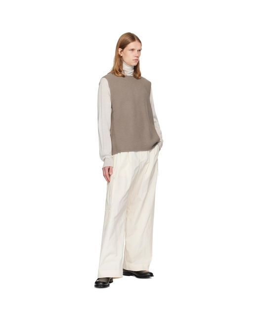Homme Plissé Issey Miyake Brown Taupe Rustic Knit Vest for men
