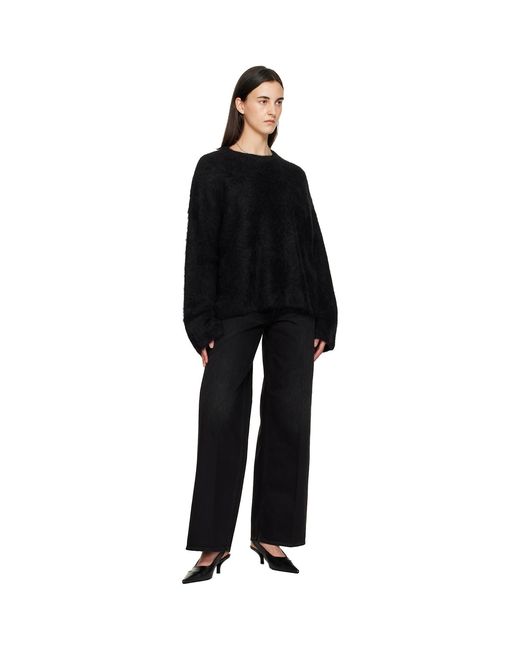 Totême Black Boxy Alpaca Knit Sweater