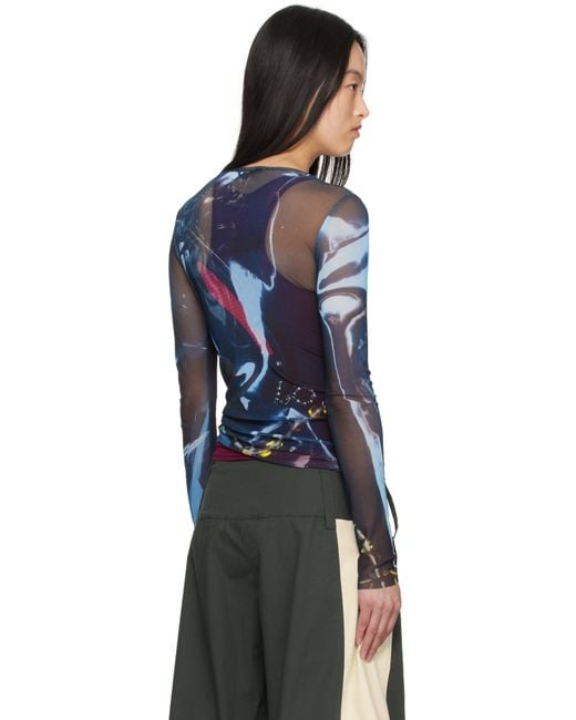 Serapis ブラック Shining Gem Tight メッシュ Tシャツ Black