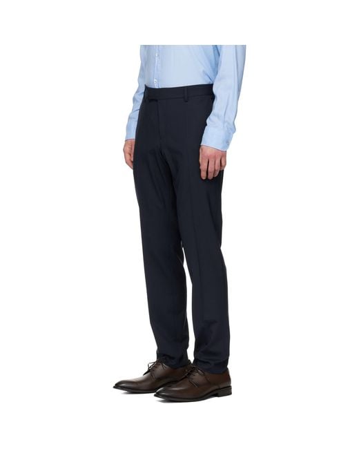 Boss Black Wool Ripstop Suit for men
