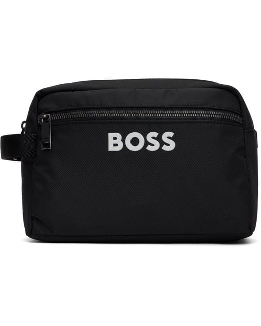Boss Black Recycled Toiletry Bag for men