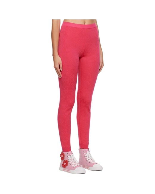 Moschino Red Pink All Over leggings