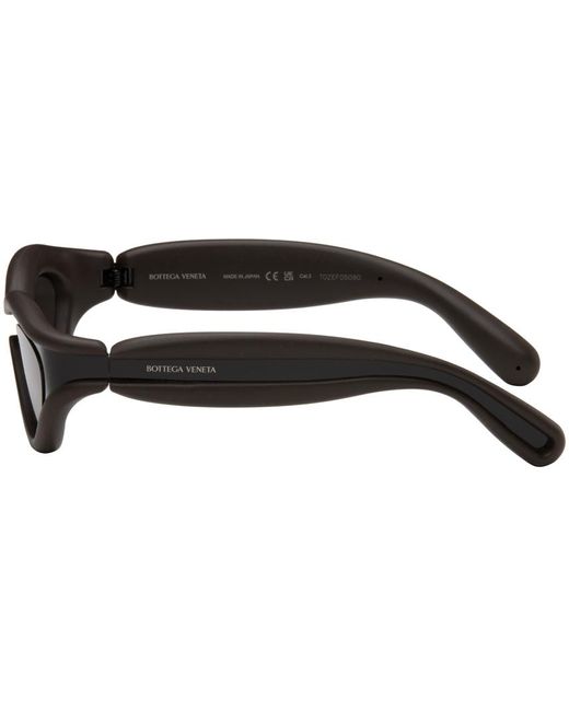 Bottega Veneta Black & Brown Oval Sunglasses for men