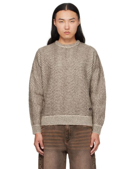 Dime Taupe Mohair Wave Knit Sweater in Brown for Men | Lyst Australia