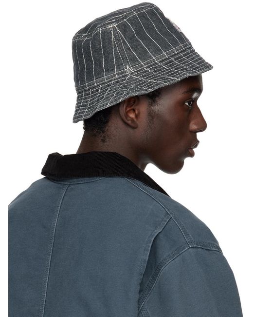 Carhartt Blue Black Orlean Bucket Hat for men