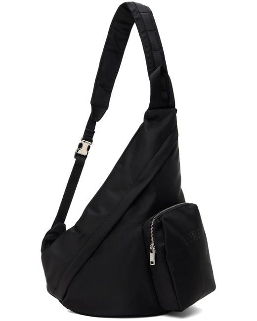 MM6 MAISON MARGIELA ブラック トライアングル スリングバッグ MM6 MAISON MARGIELA ブラック トライアングル スリングバッグ
