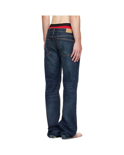 Raimundo Langlois Blue Slim Straight Jeans for men