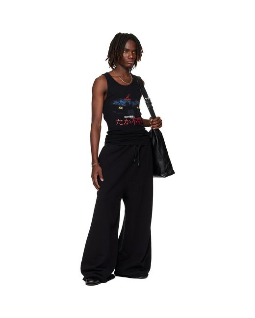 Lu'u Dan Black Ssense Exclusive Ribbed Tank Top for men