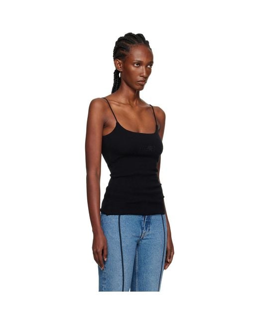 MM6 by Maison Margiela Black Lycra Jersey Tank Top