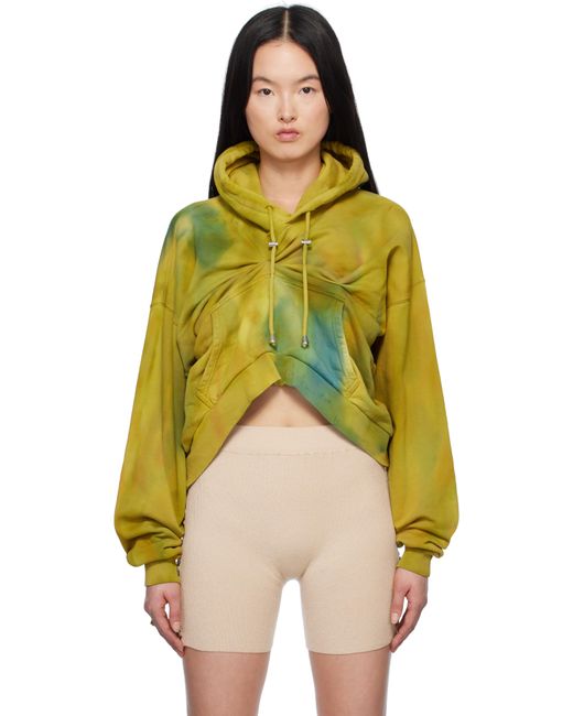 Collina Strada Yellow Khaki Draped Hoodie