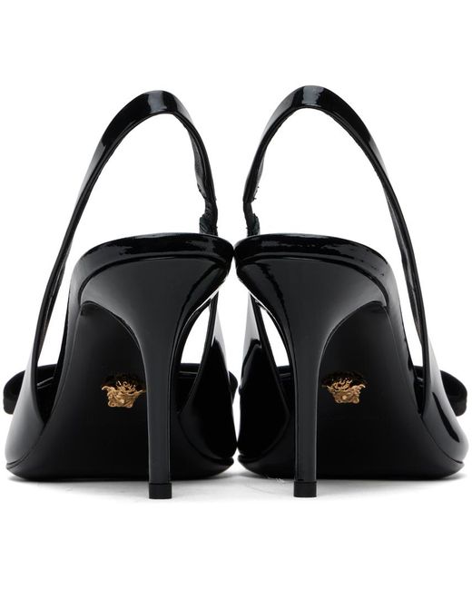 Versace Gianni Ribbon スリングバックパンプス Black