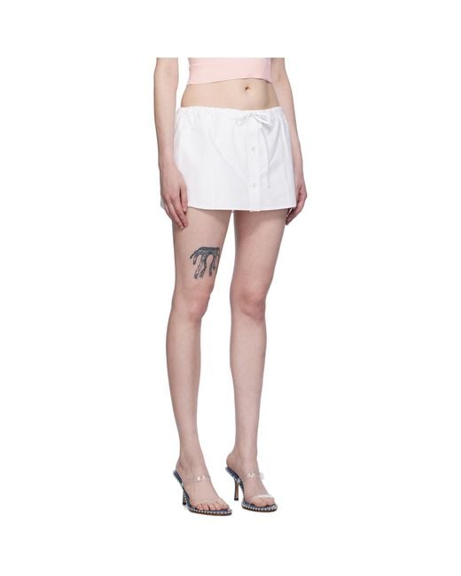 Alexander Wang White Drawstring Skort