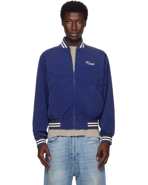Noah NYC Blue Cotton Varsity Jacket for men