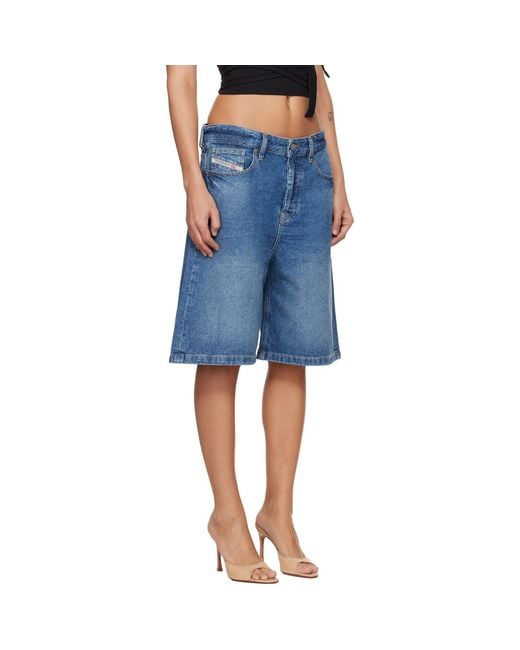 DIESEL Blue Clean-Washed Denim Shorts