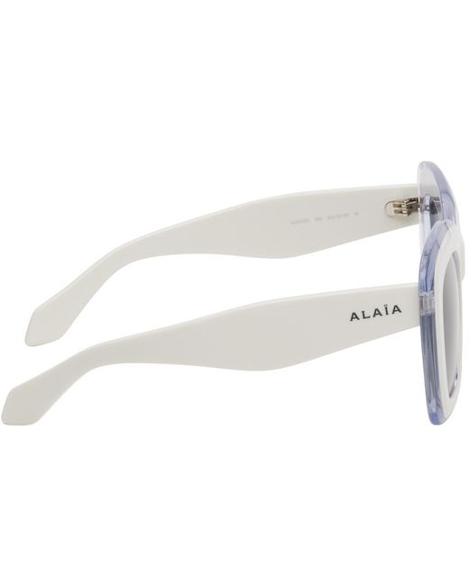 Alaïa Black White Rectangular Sunglasses