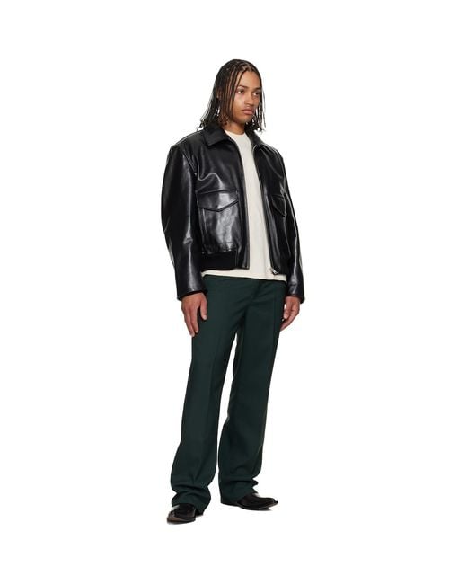 Marni Black Buffed Leather Jacket for men