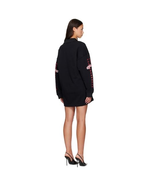 Off-White c/o Virgil Abloh Black 'Off' Star Polo Sweat Minidress