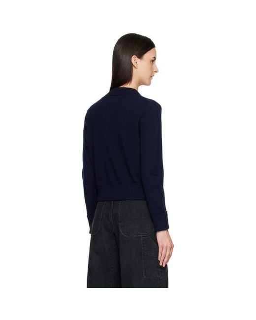 Sacai Blue Wool Knit Cardigan