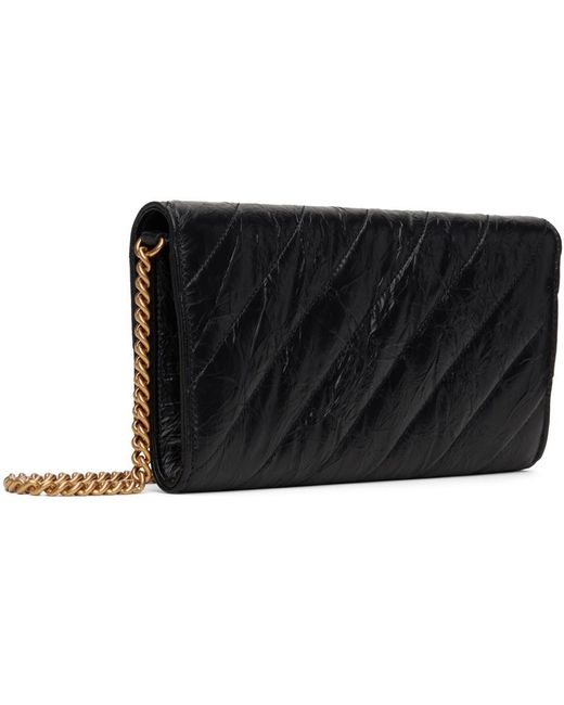 Balenciaga Black Crush Wallet On Chain Quilted Bag