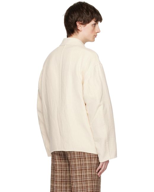 Auralee Natural Off- Hand-sewn Jacket for men