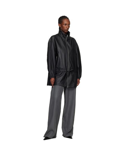 Alexander Wang Black Mid-Rise Silk Track Pants