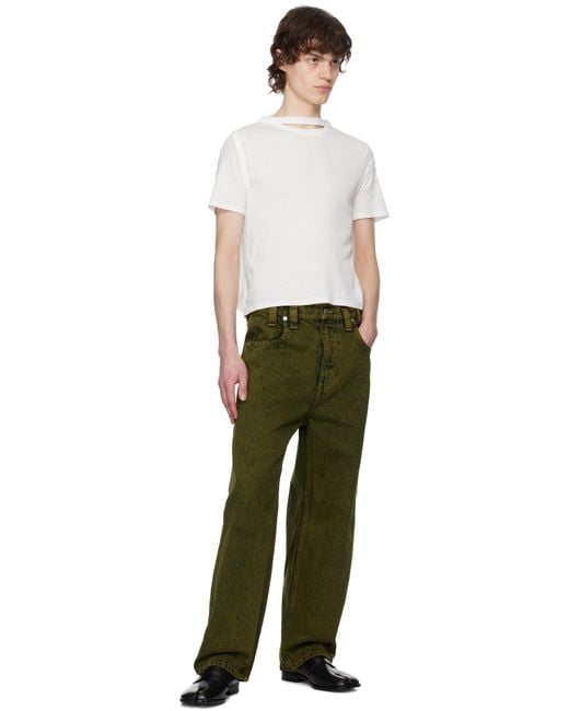 【関税込み】Eckhaus Latta グリーン バギージーンズ Eckhaus Latta Green Baggy Jeans | Garmentory
