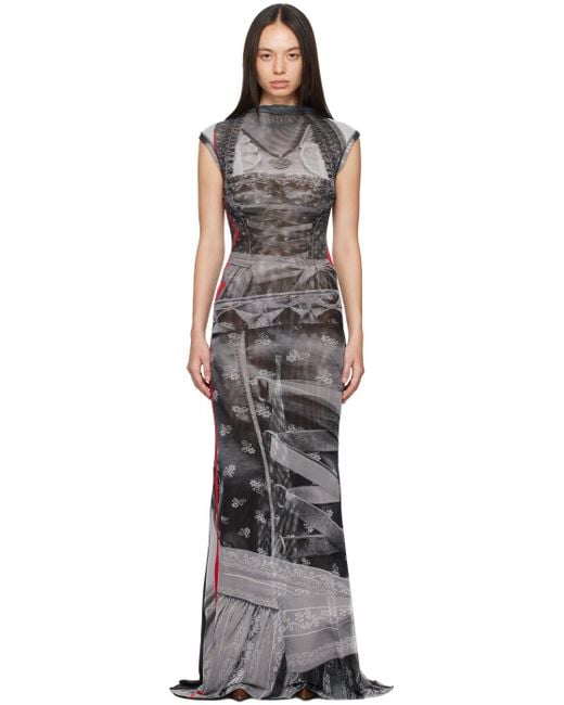 OTTOLINGER Black Trompe L'Œil Maxi Dress