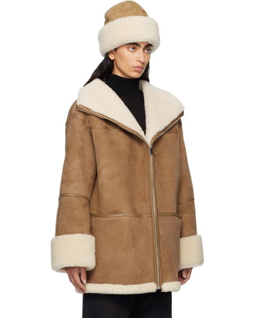 Blouson Brun À Garnitures En Peau Retournée Totême  en coloris Brown