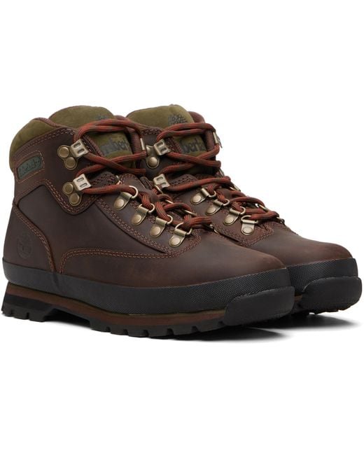 Timberland Black Euro Hiker Leather Boots for men