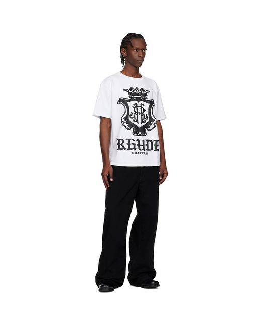 Rhude Black Oversized Chateau Crest T-Shirt for men