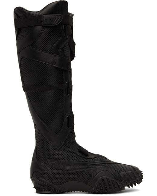 PUMA ホワイト Mostro レザー ロングブーツ Black