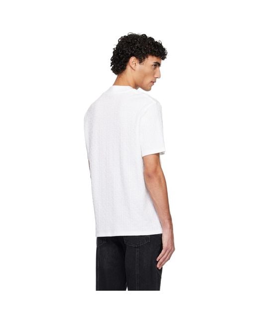 Balmain White Monogram Sponge T-Shirt for men