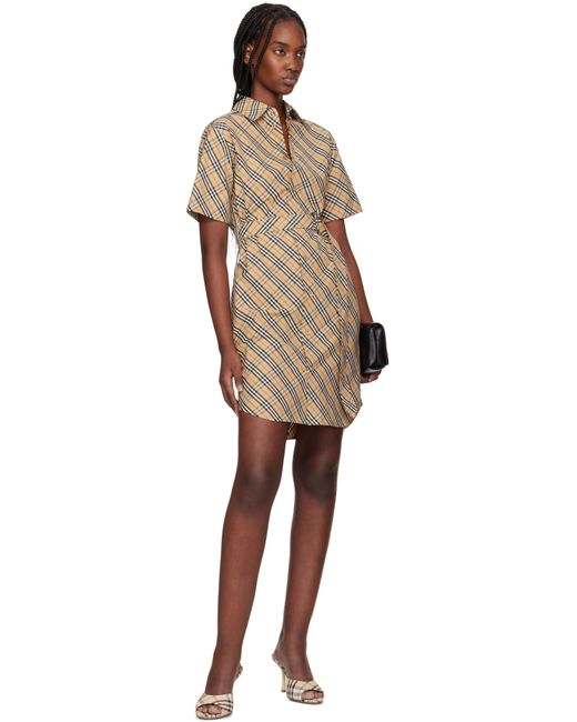 Burberry Black Check Cotton Shirt Midi Dress
