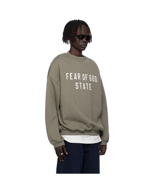 Fear Of God Black 90S Fit Fleece Crewneck Sweatshirt for men