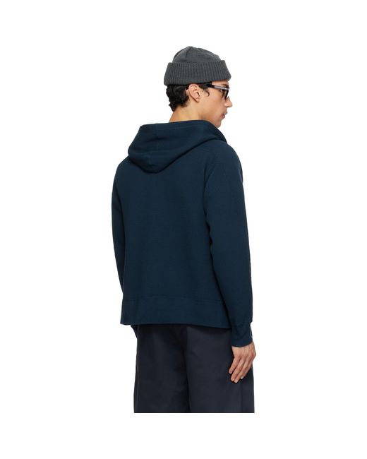 Nanamica Blue Zip-Up Thermal Hoodie for men