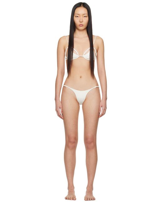 Bikini blanc à garnitures tressées Isa Boulder en coloris Black