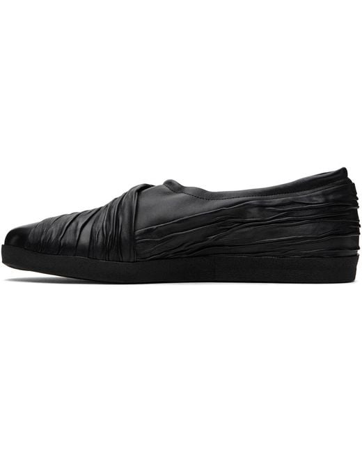 Kiko Kostadinov Black Wrinkled Slip-on Loafers for Men | Lyst
